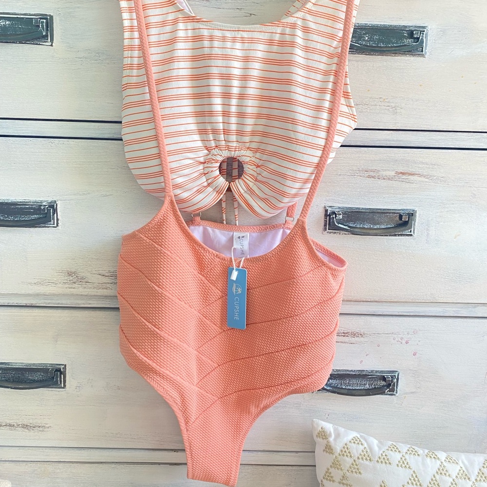 NWT medium high waisted melon trouser bikini bottoms & Target Cropped bikini top